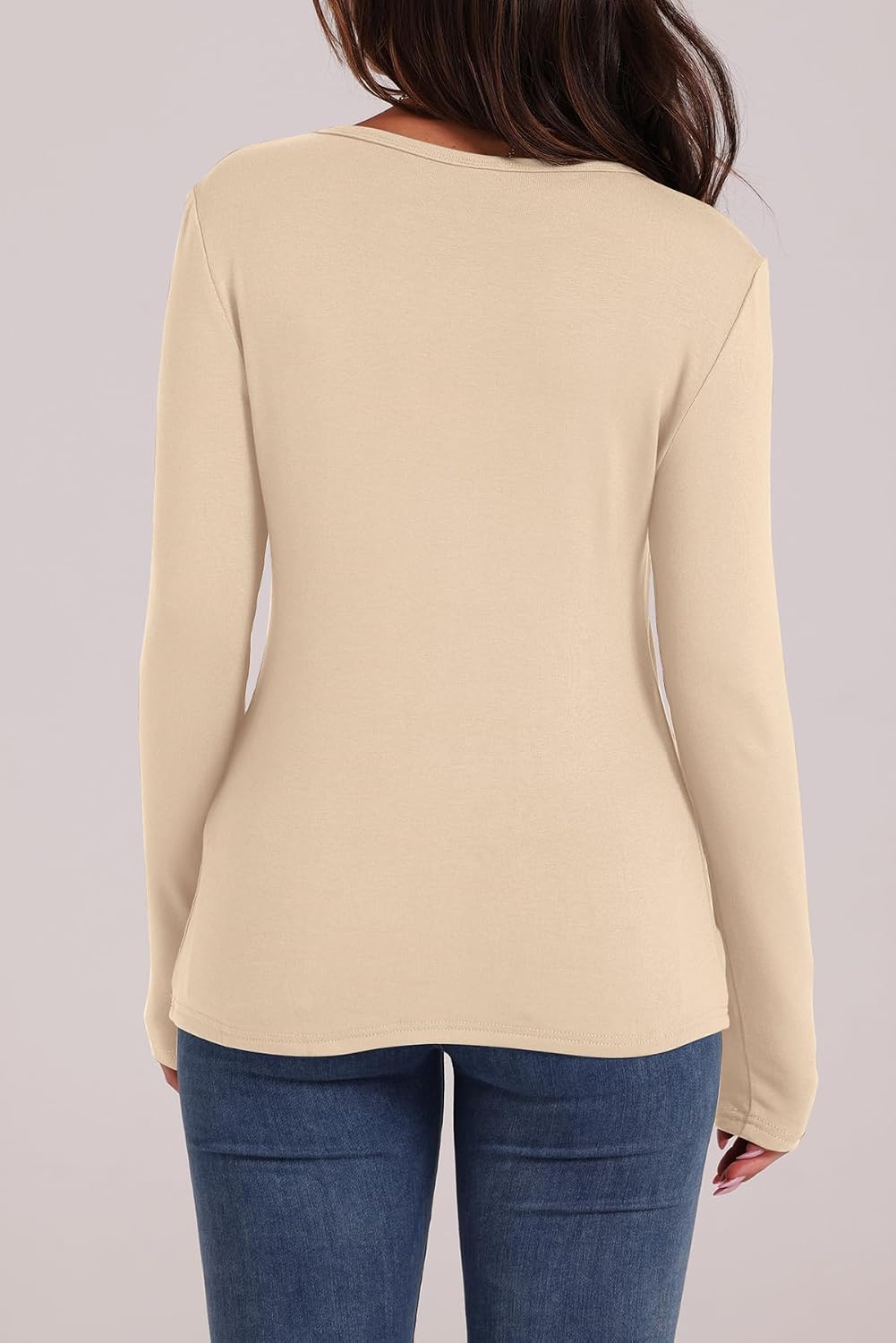 WIHOLL Long Sleeve Thermal Shirt for Women Light Fleece Tops Spring 2026 Crew Neck Casual Basic T-Shirts