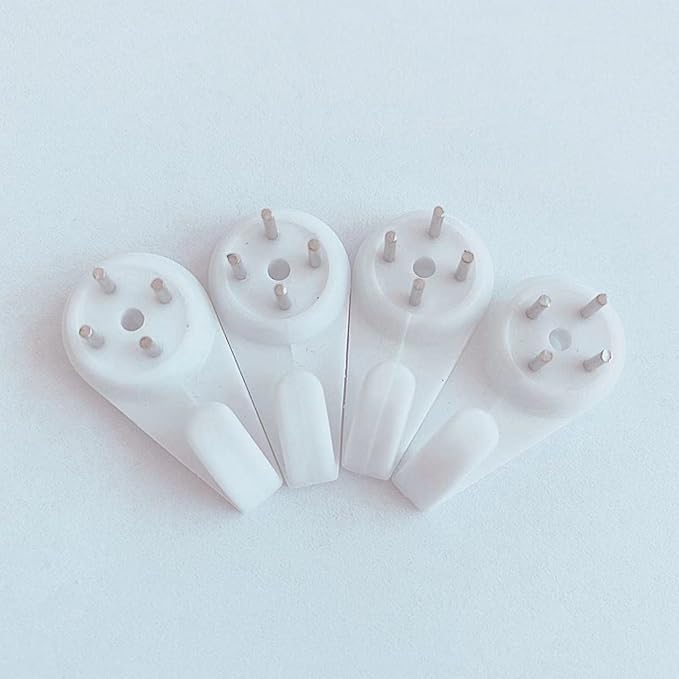 Invisible Nail Screws 5PCS Kjiaiyuo White Powerful Concrete Hard Wall Picture Hooks Non-Trace Hanging Hook Traceless Nail Wall Hook for Picture Photo (3cm1.18 Length)
