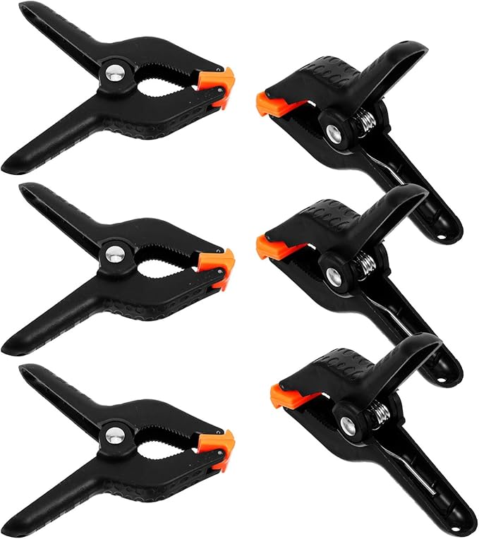 Gadpiparty 6 Pack Nylon Clamps Photo Clamps Photography Clamps Spring Clamp Black