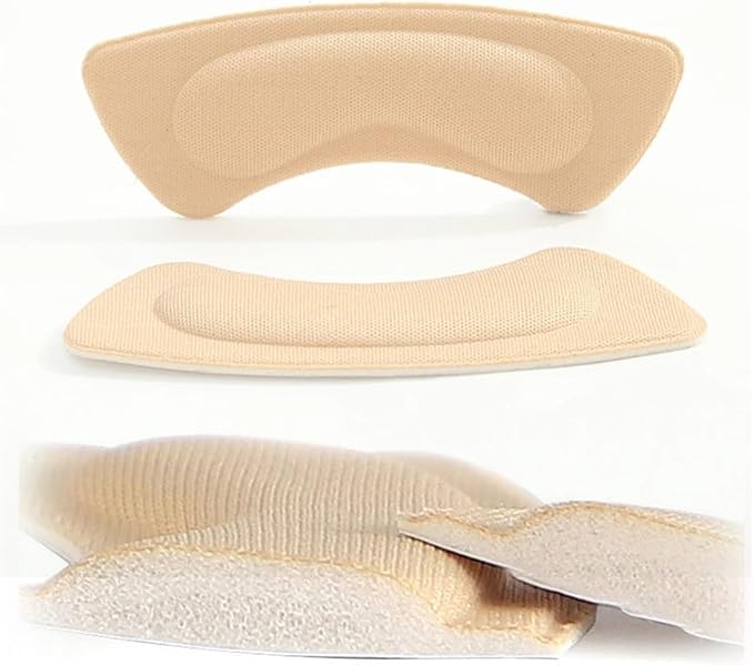 2pcs 4D Heel Pads Insoles Patch Shoe Cushion Pain Relief Feet Care Heel Adhesive Back Sticker Shoes Insert (Color : B-Beige)
