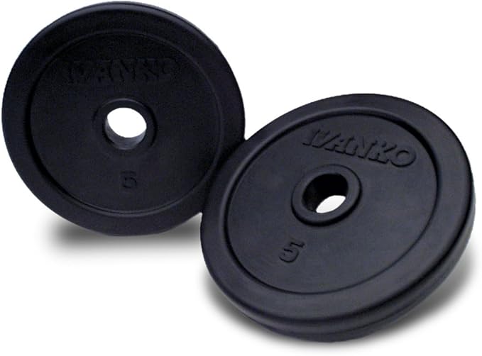 IVANKO Rubber 5 Lb. Plates (RUB-5 PAIR) for 1" and 1-1/16" bars
