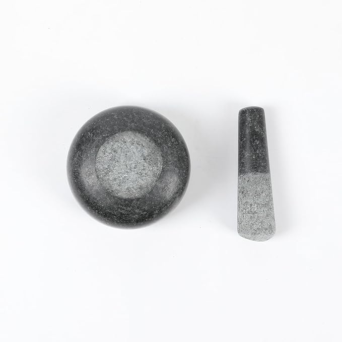 HAWOK Mini Mortar and Pestle Dia. 3.7 inch Set Black