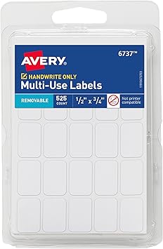 Avery Multi-Use Removable Labels, 12" x 34", White, Non-Printable, 525 Blank Labels Total (6737)