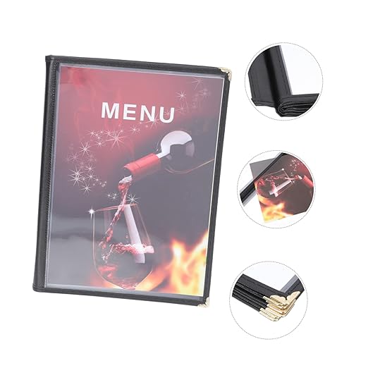 A4 Menu Cover Waterproof Recipe Book Protector Portable Restaurant Menu Folder for Restaurant and Cafe