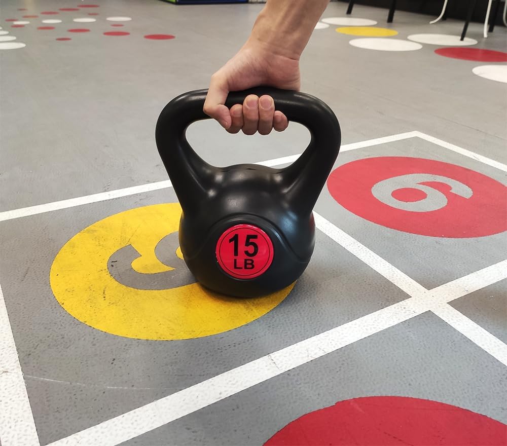 Fitvids Wide Grip 3-Piece Kettlebell Set, 5, 10 & 15 lb