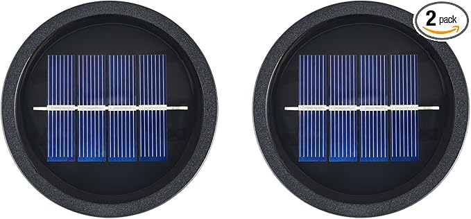 Solar Lanterns Replacement Top Pack of 2, Waterproof Round Solar Lights Replacement Part for Outdoor Hanging Lanterns Garden Patio Yard Deck Camping DIY Table Lights, Black