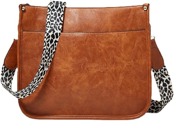 Large Capacity Shoulder Bag for Women, Hobo Bag Crossbody Leopard Strap Purse