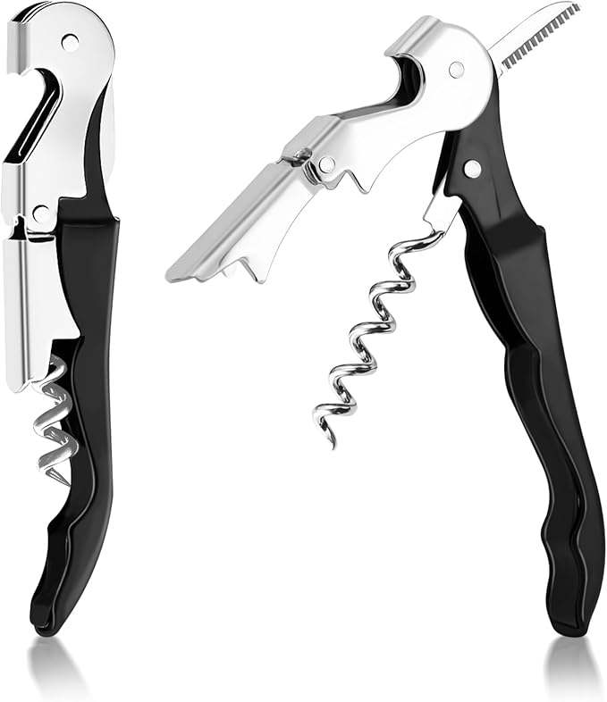 Wine Opener Professional Waiter's Corkscrew Wine Opener Set - Stainless Steel Wine Key with Foil Cutter, Multifunctional Bottle Opener for Wine Beer