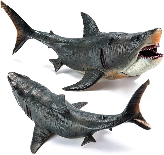 EOIVSH Large Megalodon Shark Toy, Plastic Ocean Animal Figurine, Realistic Sea Monster Toy Figure for Collection Gift, Bath Toy, Cake Topper