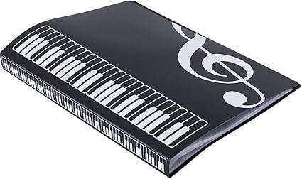 WOGOD Music Sheet File Paper Documents Storage Folder Holder Plastic.A4 Size,40 Pockets (Black)