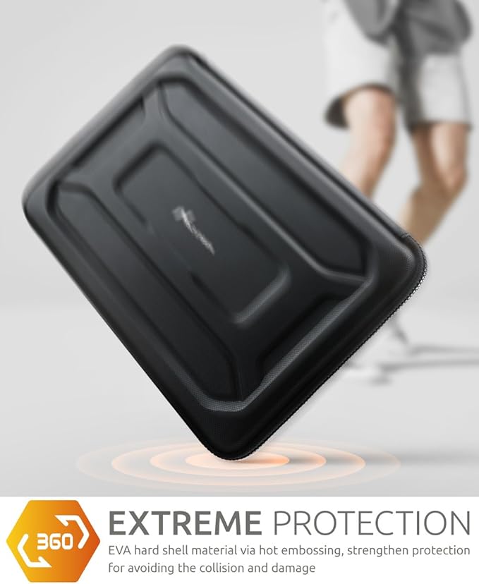 360A Protective Laptop Sleeve for 13-inch MacBook Air M2A2681 M1A2337 2018-2022, MacBook Pro M2A2686 M1A2338 2016-2022, Water-Resistant Case for 12.9 iPad Pro 6th5th4th3rd Gen, Black
