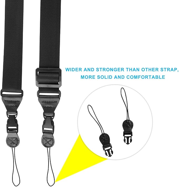 SUPFIVES Adjustable Shoulder Strap Multifunctional Neck Strap Replacement for iPad Case Tablet Case Shoulder Messenger Bags Luggage Nylon Black 35.4-61