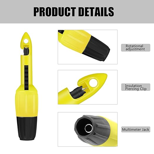 Wire Piercing Probe, Insulation Piercing Clip Tool for Multimeter Voltage Voltmeter Thermometer Testing(2 Pack)