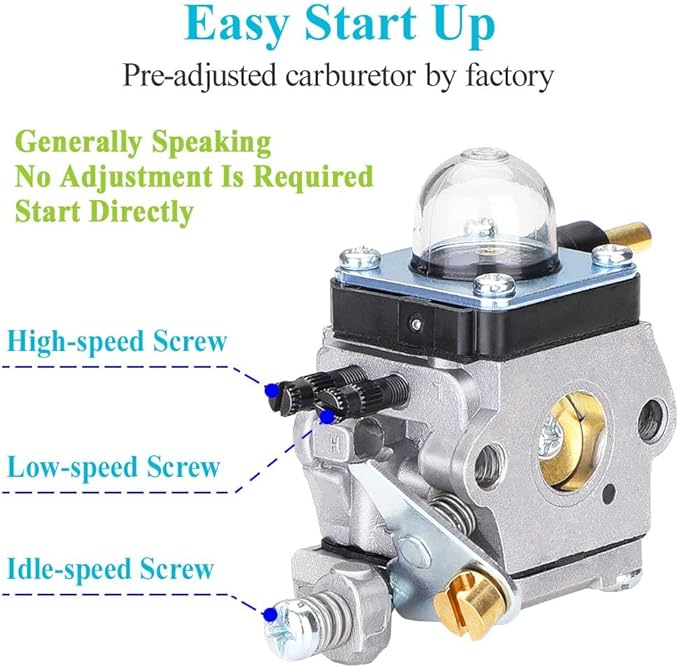 C1U-K82 C1U-K54A Carburetor, for Mantis Tiller 7222 7222M 7225 7920, Echo TC-210 HC-1500, Premium Cultivator Carb, Plus Rebuild Kit Primer Bulb Fuel Line and More