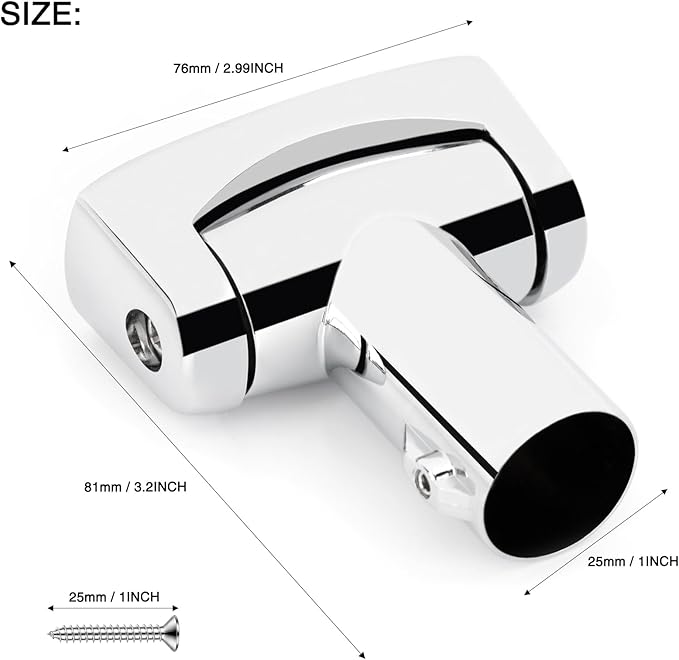 2pcs Shower Curtain Rod Bracket, Zinc Alloy Single Swivel Flange, Easy Installation Heavy Duty
