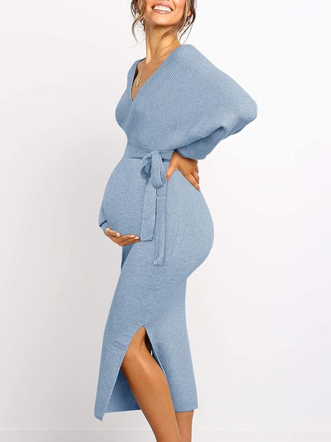 Chang Yun Maternity Nursing Dress Sweater Dress for Women Wedding Guest Dress Baby Shower Maternity Photoshoot Outfits