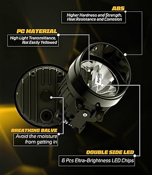 LED Fog Light Assembly 60W High Power Flood Beam Auxiliary Light Built-On Mounting Brackets for 12-22 Tacoma, 14-22 4Runner, 14-21 Tundra, 07-18 Camry 1:1 Plug-N-Play OEM Replacement Kits, Pack of 2