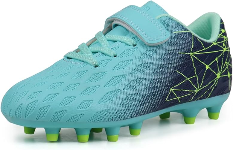 brooman Kids Firm Ground Soccer Cleats Boys Girls Athletic Outdoor Football Shoes
