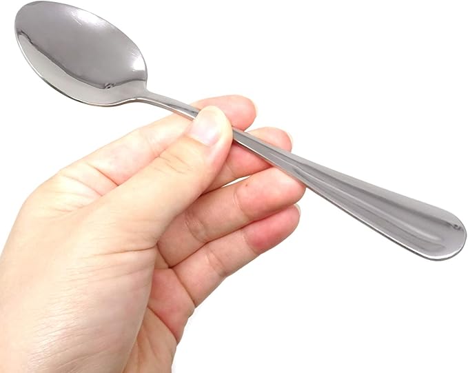 Honbay 4-Piece 17.2cm/6.77inch Oval Shape Stainless Steel Dinner Spoons Soup Spoons for Home, Restaurant, Office, School and More