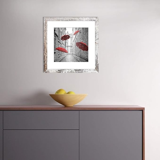12x12 Frame Matted to Display 8x8 Photos with Mat or 12 x 12 Pictures Without Mat Rustic Photo Frames Wall Art for Living Room Wall Mounting