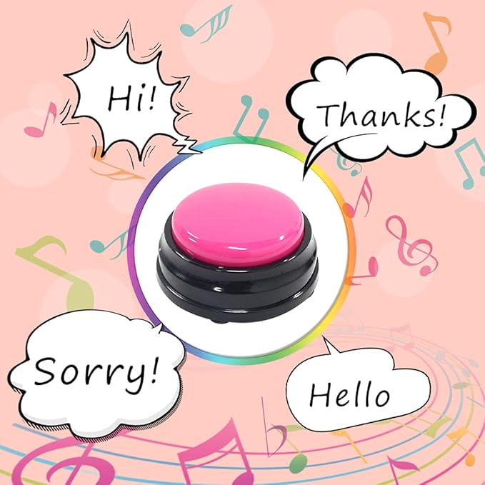 Small Size Easy Carry Voice Recording Sound Button for Kids Interactive Answering Buttons Pink