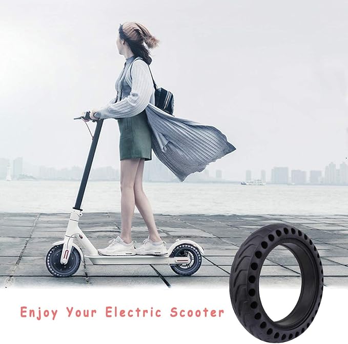 Solid Tires 8.5 Inches Electric Scooter Wheels Replacement Tire 8-12'' Front or Rear Honeycomb Tires for Xiaomi Mijia M365, Gotrax GXL V2 and More (1)
