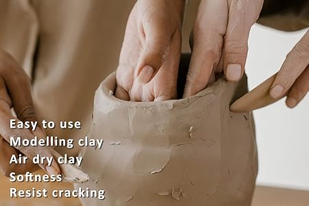 ReArt Natural Air-Dry Clay, for Sculpting, Wheel Throwing, Hand Building, All-Purpose Modeling Clay 10lbs for Sculpting (White 10LBs)