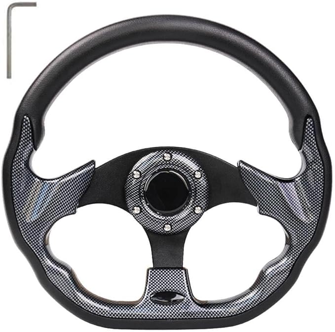 Golf Cart Club Car Steering Wheel, Fit EZGO TXT RXV, Club Car DS Precedent Tempo, Yamaha G2-G29 Most Golf Cart, Universal Golf Cart Steering Wheel, Ergonomic Design, D Shape Design