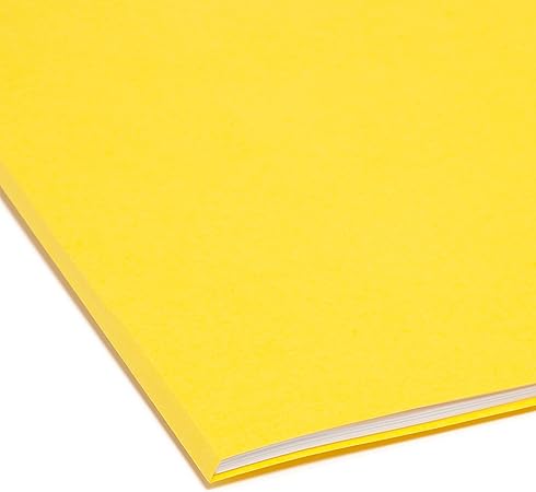 Smead Colored File Folder, 13-Cut Tab, Letter Size, Yellow, 100 per Box (12943)