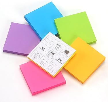 Early Buy Sticky Notes 6 Bright Color 6 Pads Self-Stick Notes 3 in x 3 in, 100 SheetsPad