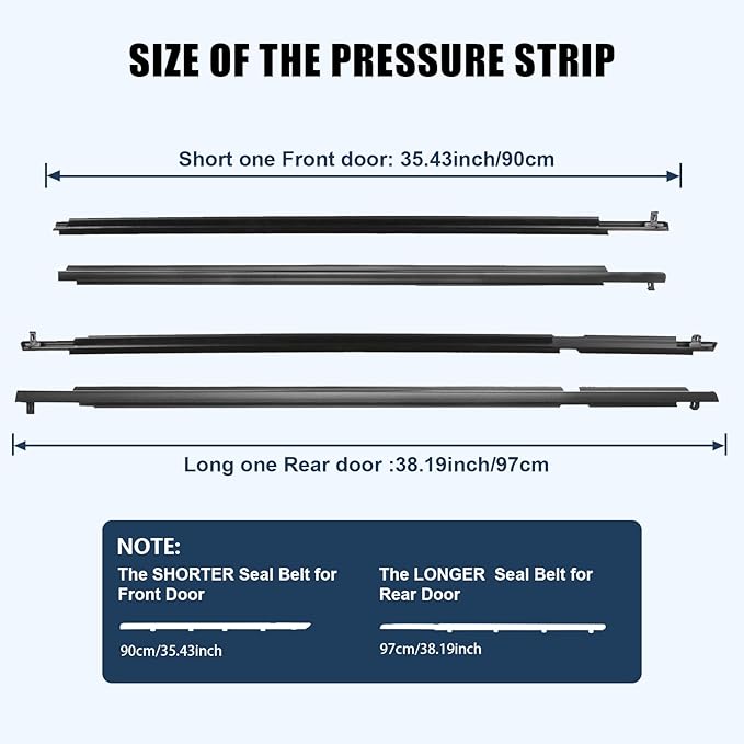 Window Molding Trim Seal for 2009-2012 Toyota Rav4,Black Outer Door Weather Strip Window Seal Belt,Replace#75710-0R020 75720-0R020 75730-0R020 75740-0R020