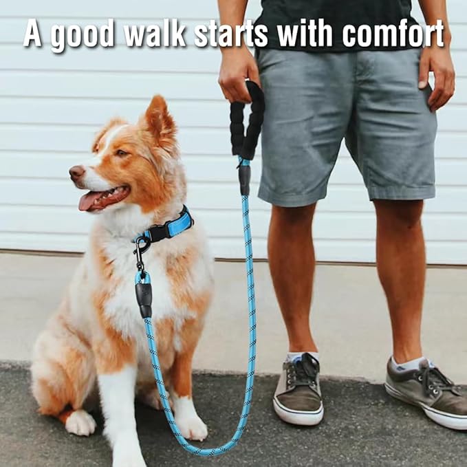 COOYOO Dog Leash 56 FT with Comfortable Padded Handle and Highly Reflective Threads for Small Medium and Large Dogs