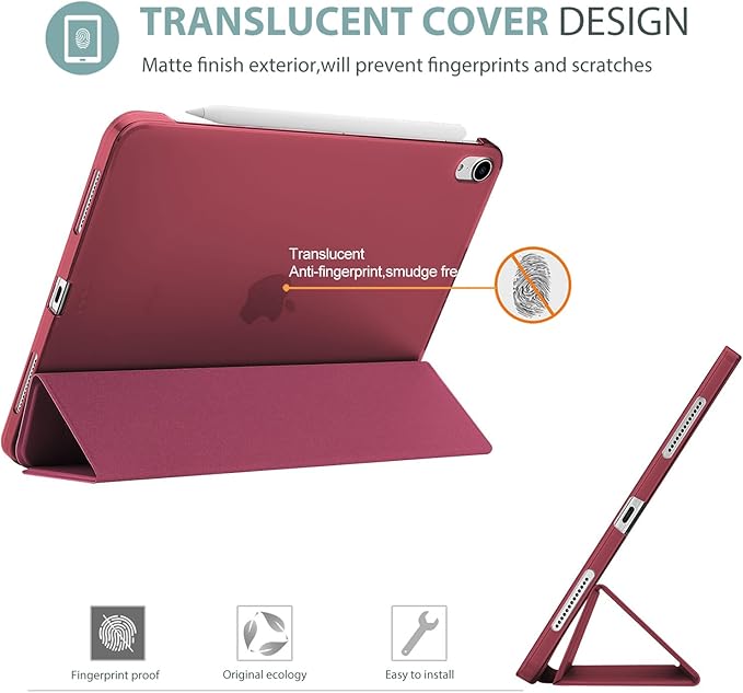 ProCase Smart Case for iPad Air 11 inch M2 2024 Air 6th 10.9 Air 5th 2022Air 4th 2020, Protective Cover for iPad Air 6 5 4 Generation -Wine