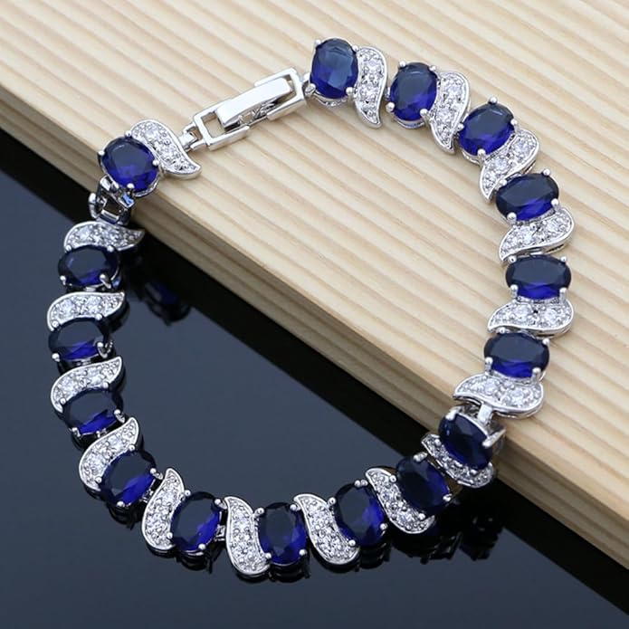 LMXXVJ Fashion Tennis Bracelet Created Emerald White Gold Plated Charm Bracelet Gifts Jewelry for Women