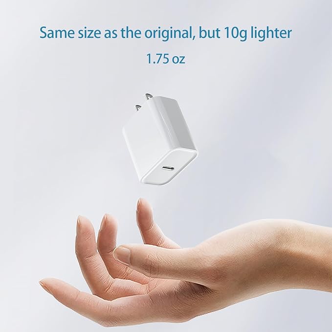 USB C Fast Charging Block for Apple Watch iWatch iPhone iPad, 20W Type C Wall Charger Plug Cube for iPhone 1615 Charger Fast Charging Cube 1 Pack White