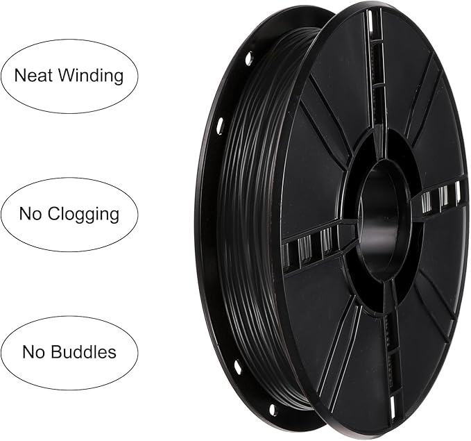 uxcell PLA 3D Printer Filament, 1.75 millimeters, 500g Spool (1. 1 lbs), Black 3D Printing Filament for 3D Drawing Pen Refill, 3D Printers