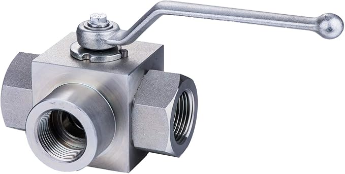 Taixin 3way Hydraulic Ball Valve 34 inch NPT Female Hydraulic Valve 5800PSI KHB3K L-Bore High Pressure Ball Valve
