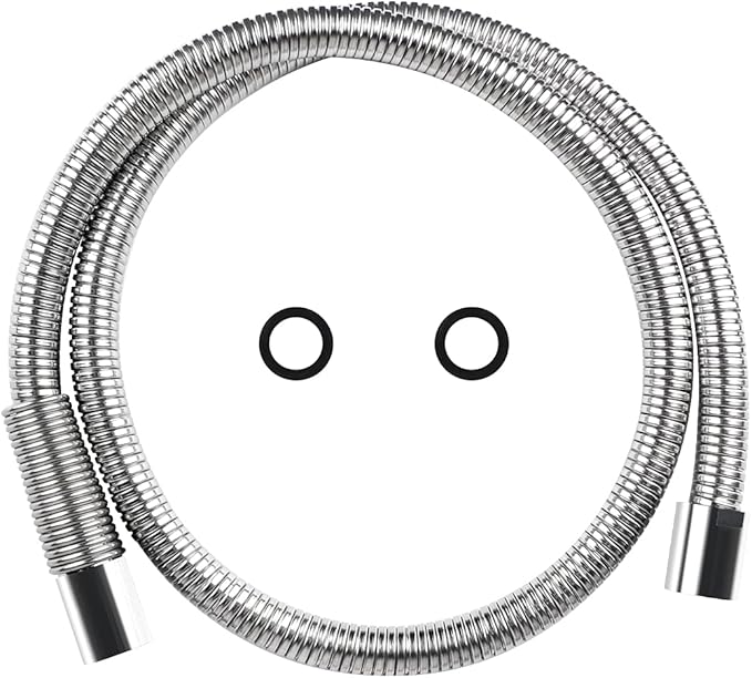 60 Inch Commercial Pre Rinse Sprayer Hose 1.42 GPM Pre Rinse Faucet Hose for Kitchen Sink Faucet, Flexible Stainless Commercial Kitchen Dish Spray Hose Replacement Kit