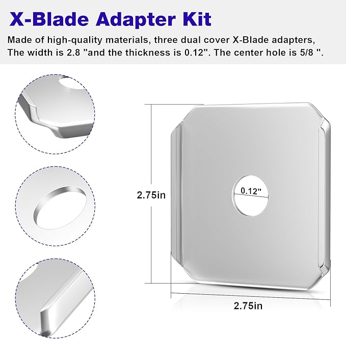 X-Blade Dual Mulching Blade Adapters for Ballard X-Blade XB2 and XB3 Mowers Blades Compatible with All Standard Commercial Mower 58 Center Hole (Excluding Blades)