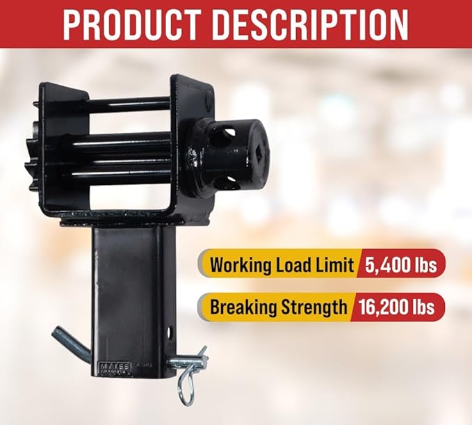 Mytee Products Trailer Small Stake Pocket Winch, Utility Capacity 16200 lbs, Working Load Limit 5400 Lbs - Fits Smaller Stake Pockets 1.5"x3"