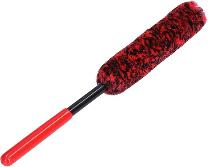 Universal Long Handle Wheel Brush, Professional Car Wheel Hub Cleanings Brush Detailing Brush and Stiff Tire Brush for Wheels, Rims, Exhaust Tips
