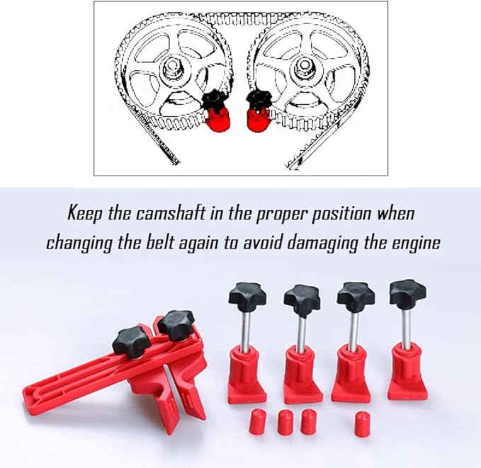 5PCS Car Dual Cam Clamp Camshaft Kit - Anti Slip Locking Timing Tool Kit for SingleTwinQuad Camshaft Clamp Engine - Universal Car Accessories Cam Bearing Tool