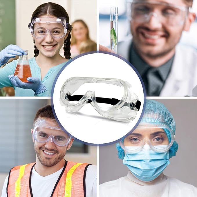 Protective Safety Goggles, Transparent Frame Protection Soft Lightweight Eyewear