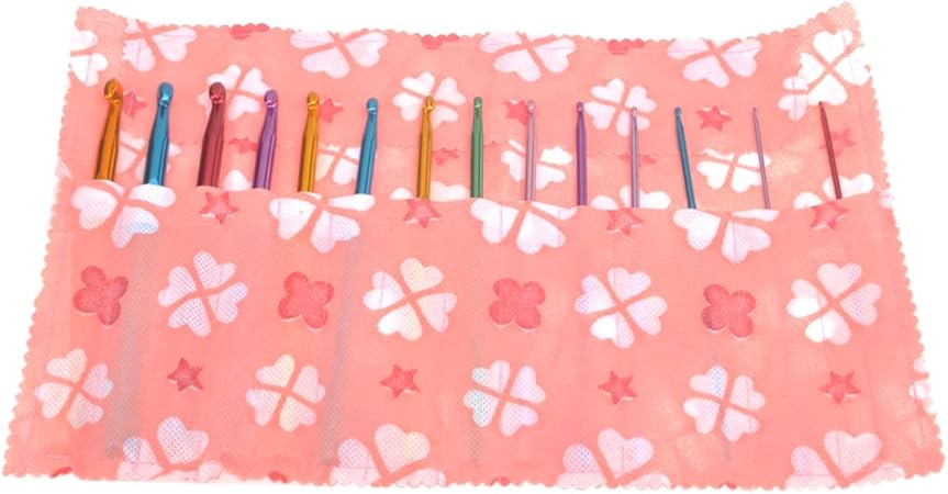 NUOBESTY Single-Head Aluminum Crochet Hook Set 14 Sizes 2.0mm-10.0mm Knitting Needles Case Portable Durable