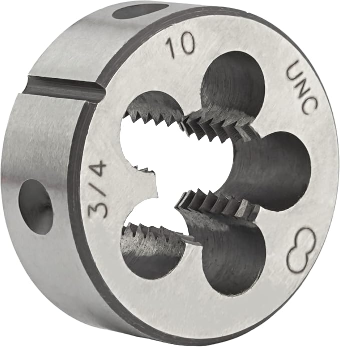 34"-10 UNC HSS Tap And Die Set, 34 x 10 UNC Machine Thread Tap And Round Thread Die Right Hand