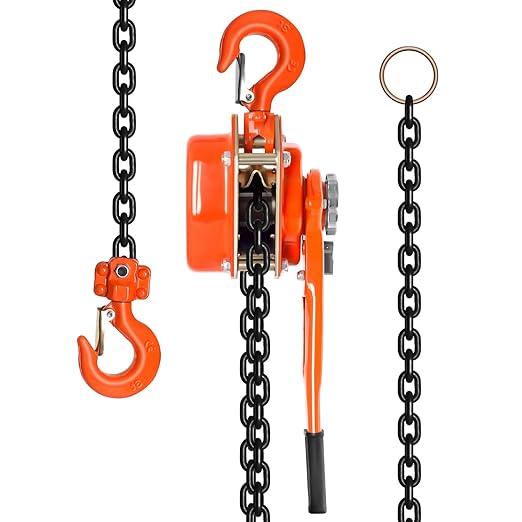3Ton6600LBS Capacity 10FT Manual Lever Chain Hoist with 2 Hooks Manual Ratchet Chain Puller Hoist Heavy Duty G80 Chain Come Along Winch Ratchet Hoist for Warehouses, Etc (3Ton10FT)