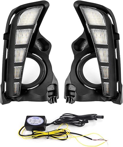 Daytime Running Light For Toyota Highlander 2017 2018 2019 LED Fog Lam[s With Dynamic Turn Signal Replacement Lamp + Wiring Harness