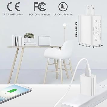USB Wall Plug Charger Adapter, BENACES AC Power Connector, 5V 2A Power Charging Block Adapter Converter for Cell Phone, Computer, Camera, Bedside Lamp, Fan, LED Light String