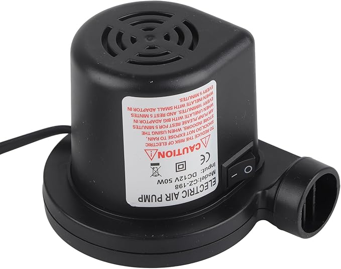 12V DC Electric Air Pump Inflator with 3 Nozzles for Inflatables Mattress Raft Bed Boat Nozzles of Different Size in The Electric Air Mattress Pumps Allowing You