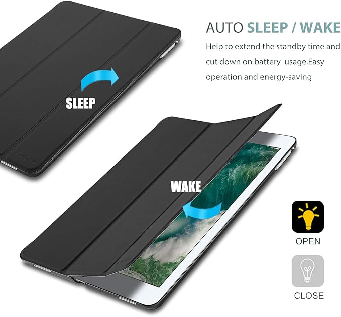 ProCase Smart Case for iPad Pro 12.9 1st and 2nd Generation (2015 and 2017 Model), Stand Cover Support Auto SleepWake -Black